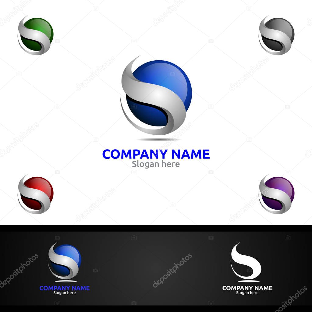 Letter S for Digital Vector Logo, Marketing, Financial, Advisor or Invest Design Icon