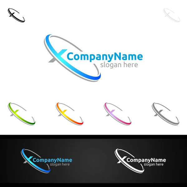 Letra Para Vector Digital Logo Marketing Financiero Asesor Icono Diseño — Vector de stock