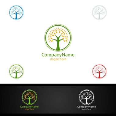 Ağaç Dijital Ajansı Finansal Hizmetler Sigorta Şirketi Yatırım Vektör Logosu Tasarımı