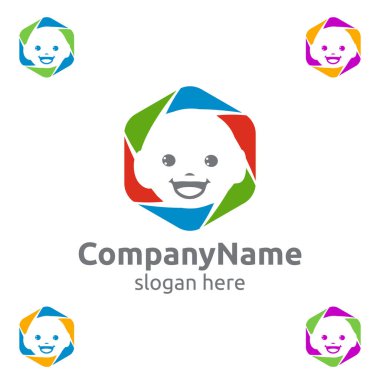 Bebek ve Kamera Konseptli Yeni Doğan Fotoğraf Logosu