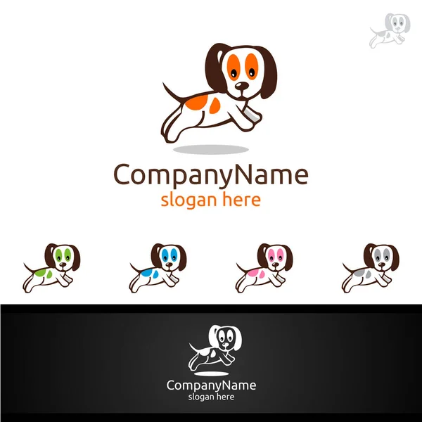 Logo Wektora Psa Dla Sklepu Zoologicznego Weterynaryjny Lub Koncepcja Miłośnika — Wektor stockowy