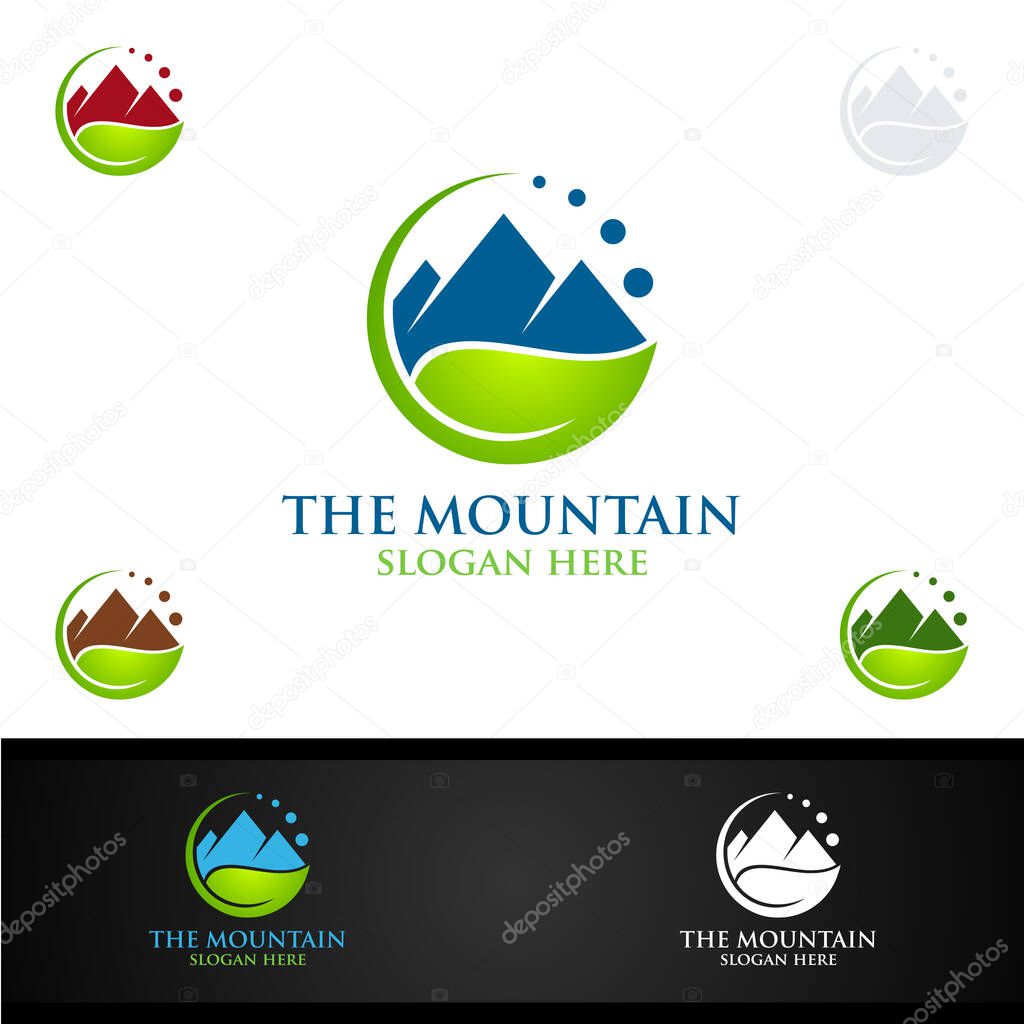 Mountain Vector Logo Design, Concept for Nature Sports, Expedition or Photography