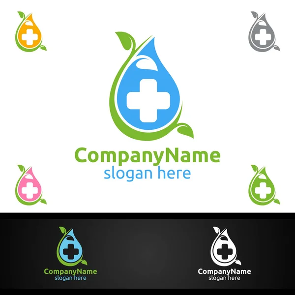 Logo Natural Cross Medical Hospital Emergency Clinic Drug Store Volunteers — стоковий вектор