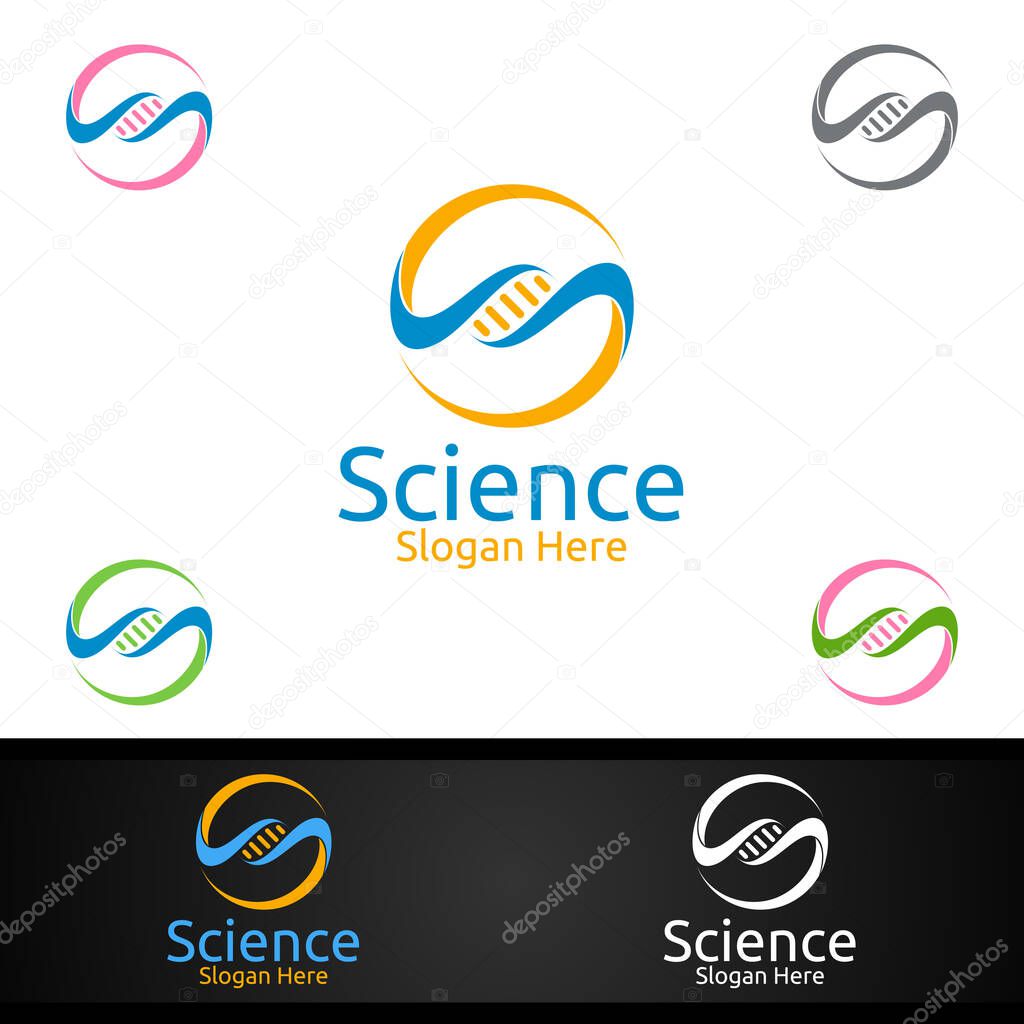 Science and Research Lab Logo for Microbiology, Biotechnology, Chemistry, or Education Design Concept