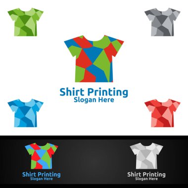 Çamaşırhane, T-shirt dükkanı, Perakende, Reklamcılık veya Kıyafet Topluluğu Konsepti için Tişört Basım Şirketi Vector Logo Tasarımı