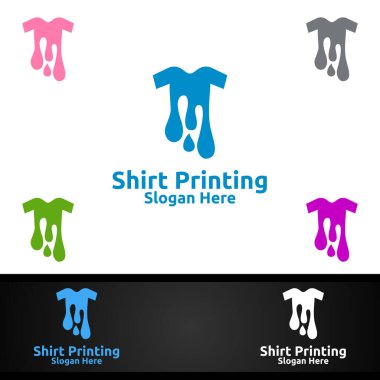 Çamaşırhane, T-shirt dükkanı, Perakende, Reklamcılık veya Kıyafet Topluluğu Konsepti için Tişört Basım Şirketi Vector Logo Tasarımı