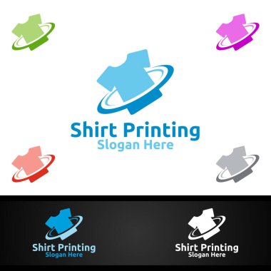 Çamaşırhane, T-shirt dükkanı, Perakende, Reklamcılık veya Kıyafet Topluluğu Konsepti için Tişört Basım Şirketi Vector Logo Tasarımı