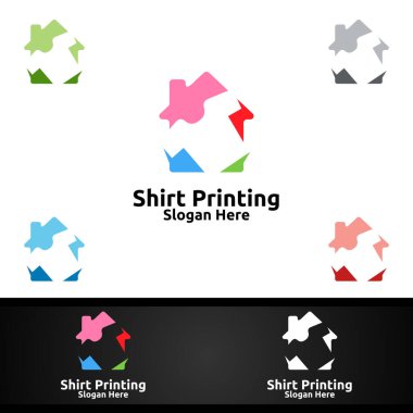 Stüdyo T-shirt Baskı Şirketi Vector Logo Tasarımı Çamaşırhane, T-shirt dükkanı, Perakende, Reklamcılık veya Kıyafet Topluluğu Konsepti