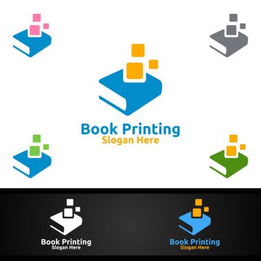 Kitap Satışı, Kitap Mağazası, Medya, Perakende, Reklam, Gazete veya Kağıt Ajansı Konsepti için Kitap Basım Şirketi Vektör Logosu Tasarımı