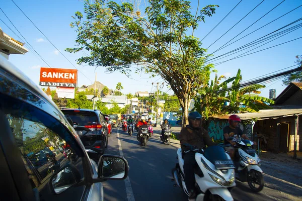 Denpasar Indonesia Septiembre 2019 Transporte Ciclomotores Isla Bali — Foto de Stock