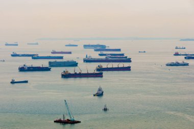 Singapur Boğazı 'nda tanker gemileri