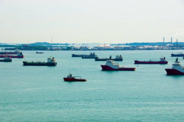 Singapur Boğazı 'nda tanker gemileri