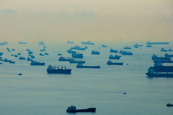 Tankschiffe Der Meerenge Von Singapur — Stockfoto