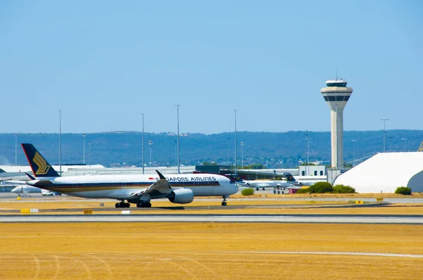 Перт Австралия Февраля 2020 Года Airbus Singapore Airlines Полете — стоковое фото