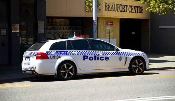 Perth Austrália Março 2020 Carro Polícia Austrália Ocidental Cidade — Fotografia de Stock
