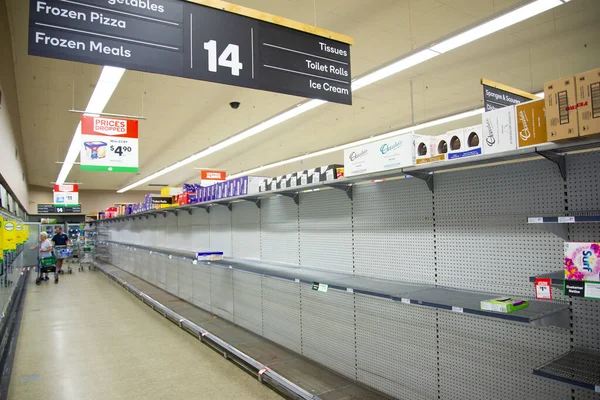 Perth Australië Maart 2020 Bevoorradingstekort Bij Supermarkt Tijdens Coronavirus Crisis — Stockfoto