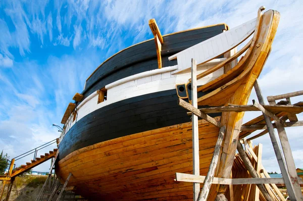 Bouw Van Een Houten Schip — Stockfoto