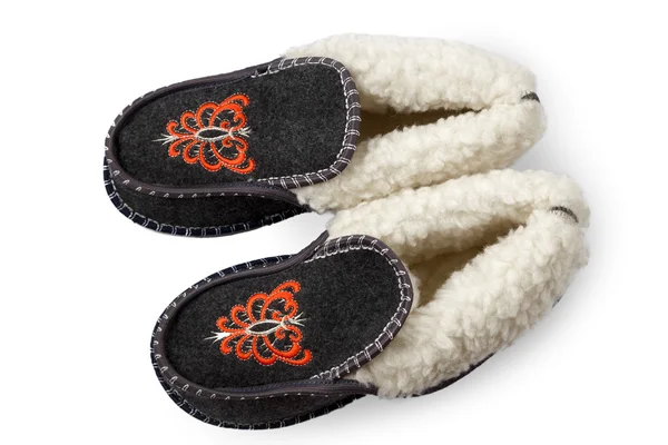 Slippers met bont — Stockfoto