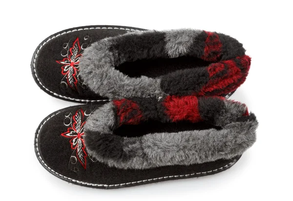 Slippers with fur — Stock Photo, Image