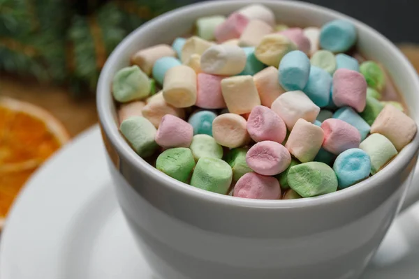 Marshmello with Cocoa in a Mug — Stock Photo, Image