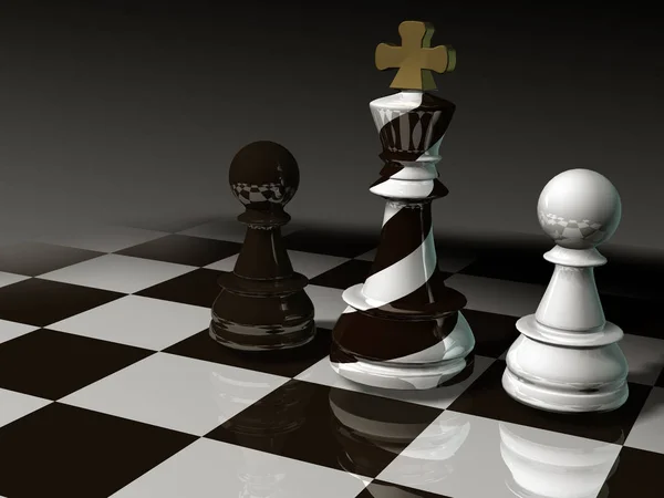 King Chess Piece Striped Black White Coloring Chessboard Concept Betrayal — Stock Photo, Image