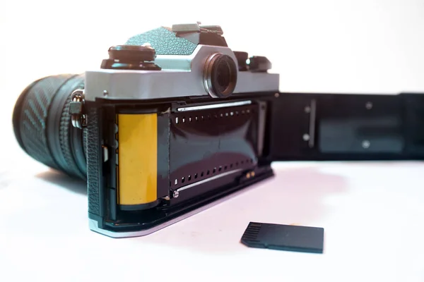 Régi 35Mm Filmkamera Flash Drive — Stock Fotó
