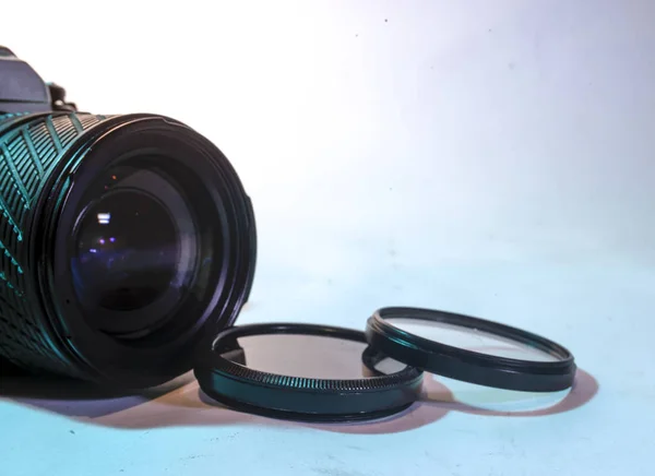 Set Multi Colored Translucent Glass Light Filter Lens — Stock Photo, Image