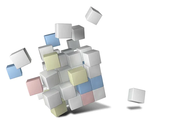 Estropear Dispersar Cubos Rubik Color — Foto de Stock