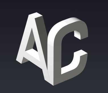 A, B, C, D, E, F, G, H, I, J, K, L, M, N, O, P, Q, R, S, T, U, V, W, X, Y, Z harflerinin yazı tipi. 3d oluşturma.