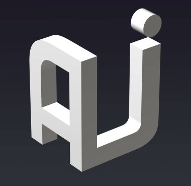 A, B, C, D, E, F, G, H, I, J, K, L, M, N, O, P, Q, R, S, T, U, V, W, X, Y, Z harflerinin yazı tipi. 3d oluşturma.