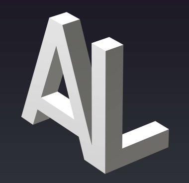 A, B, C, D, E, F, G, H, I, J, K, L, M, N, O, P, Q, R, S, T, U, V, W, X, Y, Z harflerinin yazı tipi. 3d oluşturma.