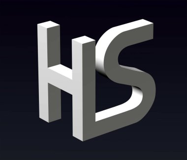 Font stylization of the letters H and Z, Y, B, X, W, V, T, S, R, N, P, M, L, K, F, E, D, A, B, font composition of the logo. 3D rendering.