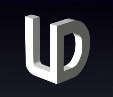 Font stylization of the letters L and Z, Y, X, U, S, R, Q, R, P, O, N, M, K, H, J. F, E, D, C. A, B, font composition of the logo. 3D rendering.