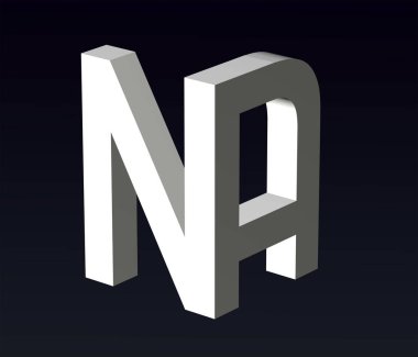 Font stylization of the letters N and Z, W, E,  V, T, S, R, Q, O, N, G, F, E, D, C, B, A, P, font composition of the logo. 3D rendering.