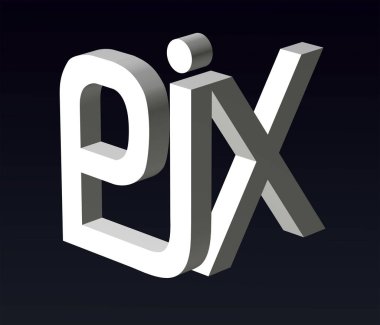 Font stylization of the letters PJ and R, Z, Y, X, V, W, R, U, N, M, K,H, B, font composition of the logo. 3D rendering.