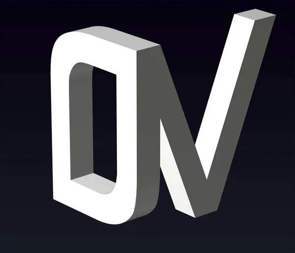 Font stylization of the letters O and A, B, C, E, L, P, Q, T, V, W, Y, Z, font composition of the logo. 3D rendering.
