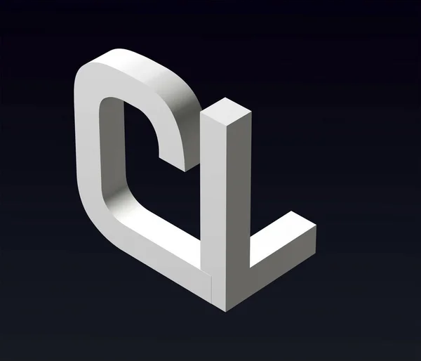 文字CとA ロゴのフォント構成のフォントスタイル 三次元可視化 — ストック写真
