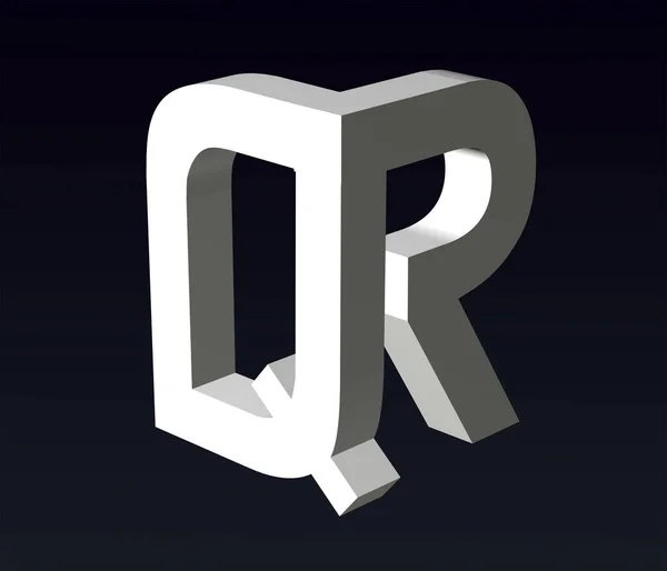 文字QとA ロゴのフォント構成のフォントスタイル 三次元可視化 — ストック写真
