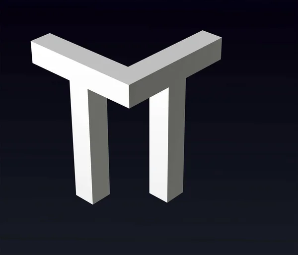 文字TとB ロゴのフォント構成のフォントスタイル 3Dレンダリング — ストック写真