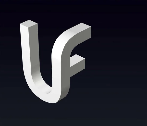 Font stylization of the letters U and A, C, D, E, F, G, H, K, L, M, N, O, P, R, T, W, Z, font composition of the logo. 3D rendering