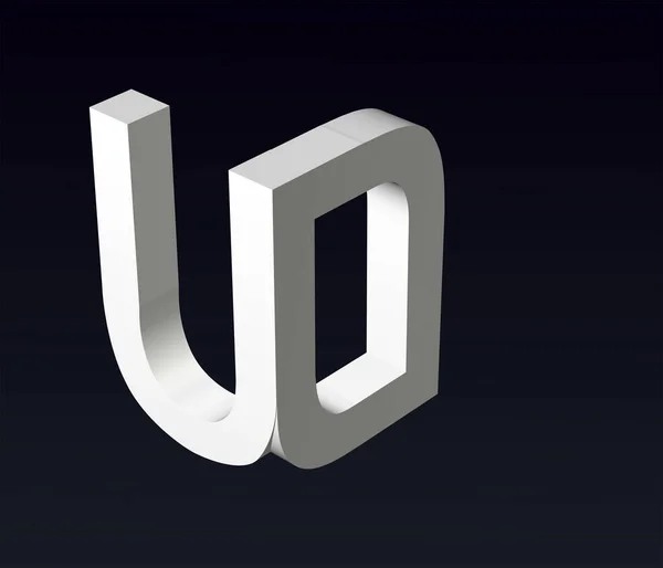 Font stylization of the letters U and A, C, D, E, F, G, H, K, L, M, N, O, P, R, T, W, Z, font composition of the logo. 3D rendering