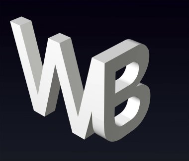  Font stylization of the letters W and Z, Y, W, V, T, R, P, O, N, M, L, K, H. G, F, E, D, B, A, font composition of the logo. 3D rendering.