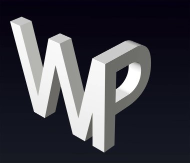  Font stylization of the letters W and Z, Y, W, V, T, R, P, O, N, M, L, K, H. G, F, E, D, B, A, font composition of the logo. 3D rendering.