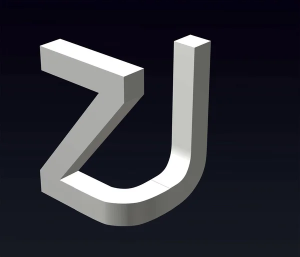 字体格式化字母Z和J 字体组成的标志 3D渲染 — 图库照片