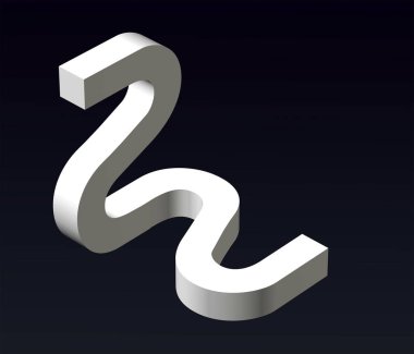 S ve Z harflerinin yazı tipi biçimi, Y, L, P, E, B, logonun yazı tipi bileşimi. 3d oluşturma.