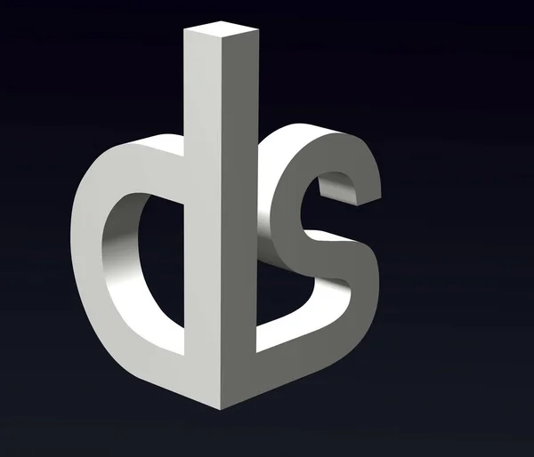 字体格式化字母D和S 字体组成的标志 3D渲染 — 图库照片
