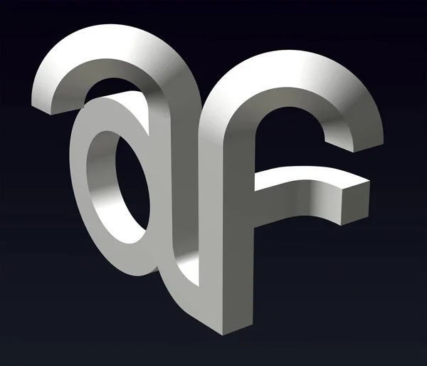 文字AとF ロゴのフォント構成のフォントスタイル 3Dレンダリング — ストック写真