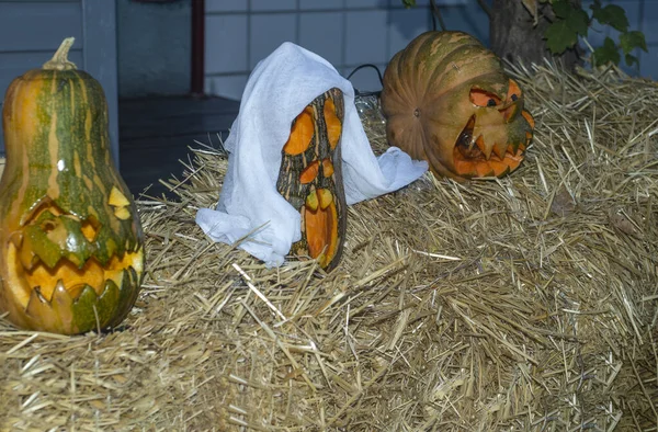 Decoraciones Con Calabazas Día Halloween — Foto de Stock