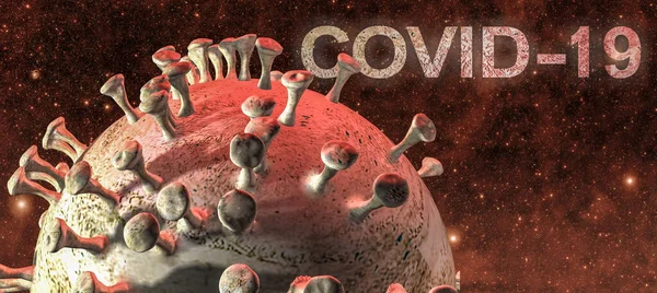 Cząsteczka Koronawirusa Postaci Wszechświata — Zdjęcie stockowe