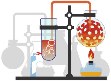  Yapay virüs covid-19 üretimi, bir dizi kimya laboratuvarı..